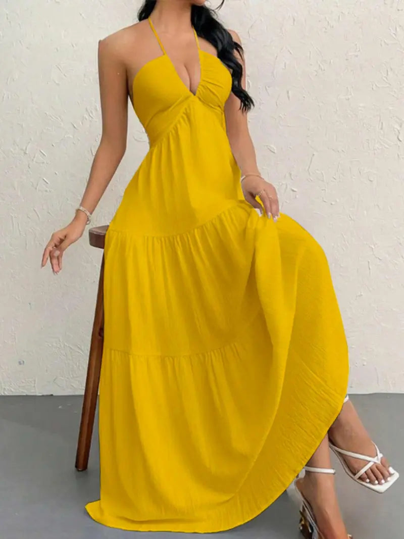 Women's Plain Dress, Summer Clothes Women, Casual Basic Loose Fit Sleeveless Dress for Beach Holiday Vacation, Ladies Summer Clothes, Women's Clothing, Womenswear, Dresses for Party, Minimalist A Line Dress