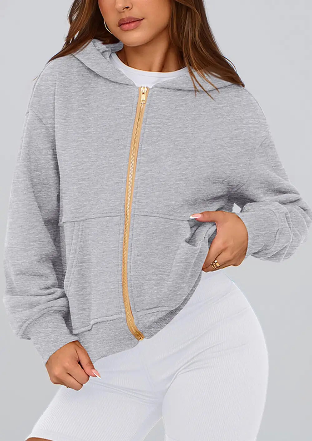 Hoodies ForWomen Sweatshirt Zip Up HoodieFall Fashion Trendy Long SleeveJackets Winter Clothing Outfits