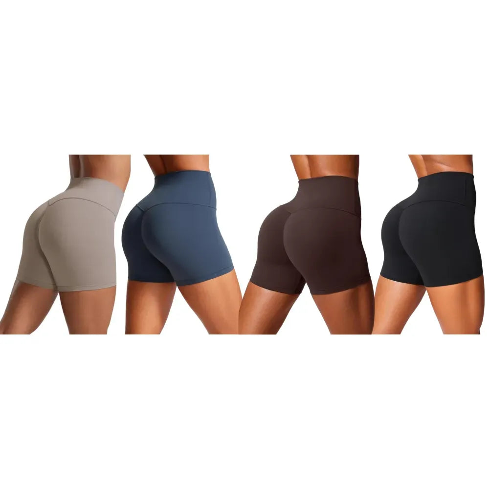 Womens Butterlift High Waist Scrunch Butt Biker Shorts 4 Inches
