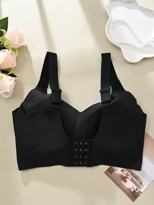 Women's Solid Color Wireless Bra,Comfortable Breathable Push Up Bra