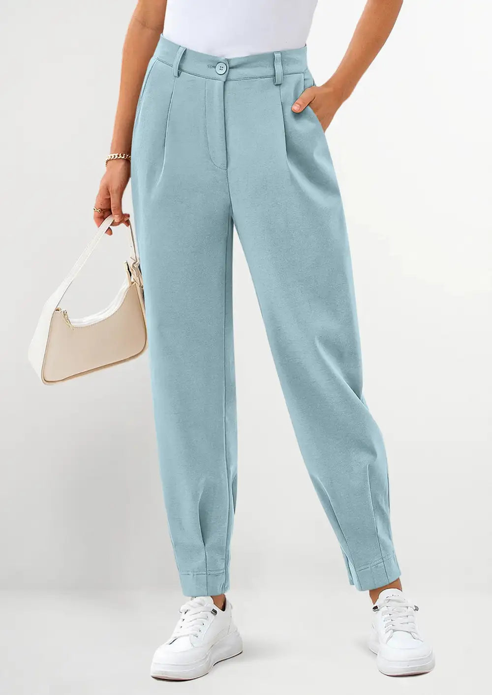 Womens DressPants Business Casual Trendy HighWaisted Ankle Length DressyTrousers Slacks Work Clothes