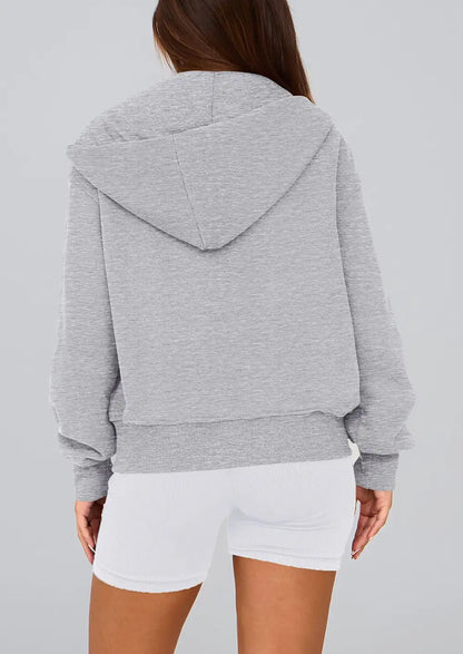 Hoodies ForWomen Sweatshirt Zip Up HoodieFall Fashion Trendy Long SleeveJackets Winter Clothing Outfits