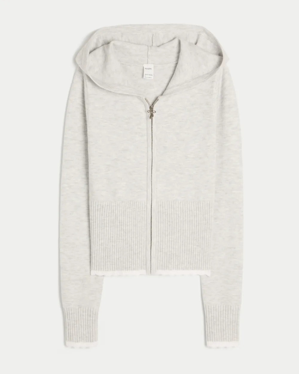 Cable-Knit Zip-Up Hoodie Sweater