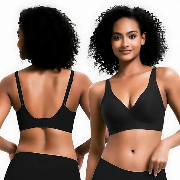 Vivid Bloom V-Neck Wireless Bra -Comfort & Lift for Women (VB)