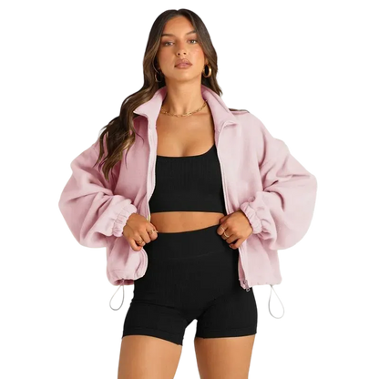Women's Stand Collar Jacket Long Sleeve Sweatshirt Women's Fall Jacket