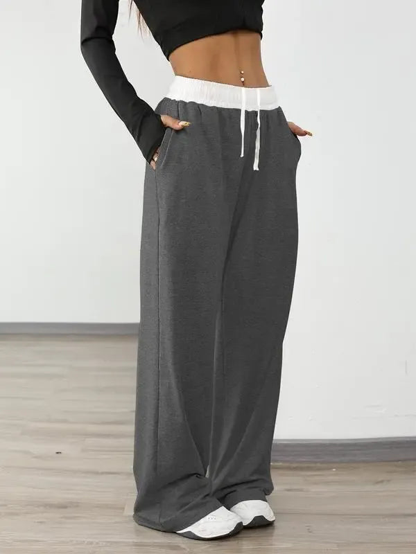 Women's Colorblock Drawstring Jogger Pants