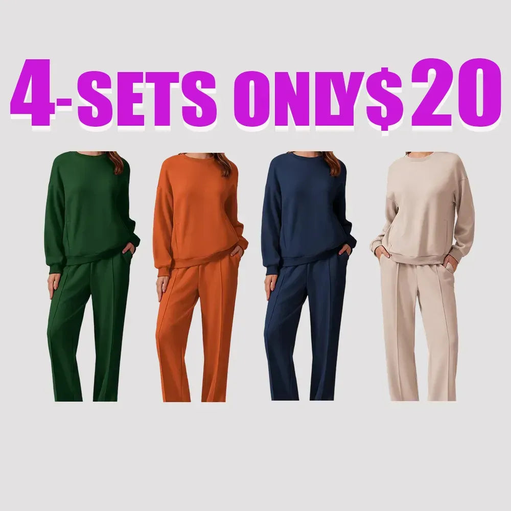 2-Piece Sweatshirt & Pants Set – Comfy Travel or Home Outfit