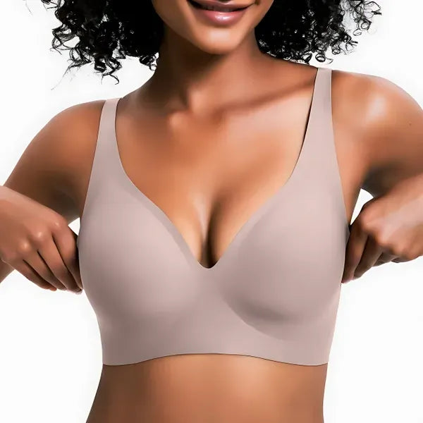 Vivid Bloom V-Neck Wireless Bra -Comfort & Lift for Women (VB)
