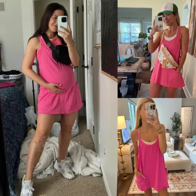 Womens Athletic Sleeveless Mini Dress