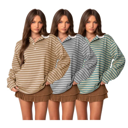 Stripey Oversized Collared Shirt