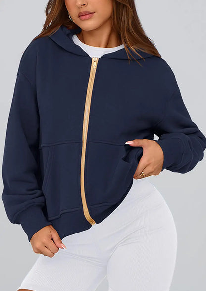 Hoodies ForWomen Sweatshirt Zip Up HoodieFall Fashion Trendy Long SleeveJackets Winter Clothing Outfits