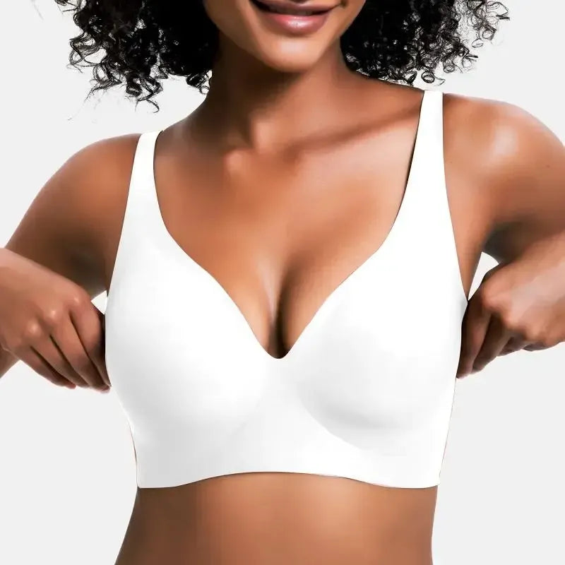Vivid Bloom V-Neck Wireless Bra -Comfort & Lift for Women (VB)