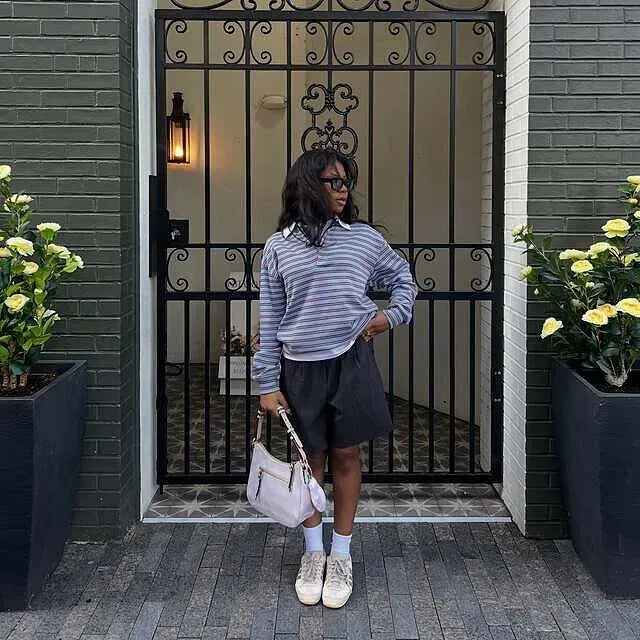 Stripey Oversized Collared Shirt