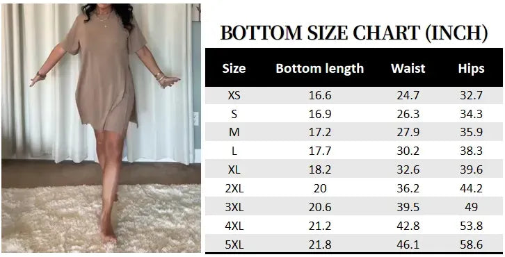 Women Plus Crewneck Short Sleeve Tops and Skinny Biker Shorts Sets
