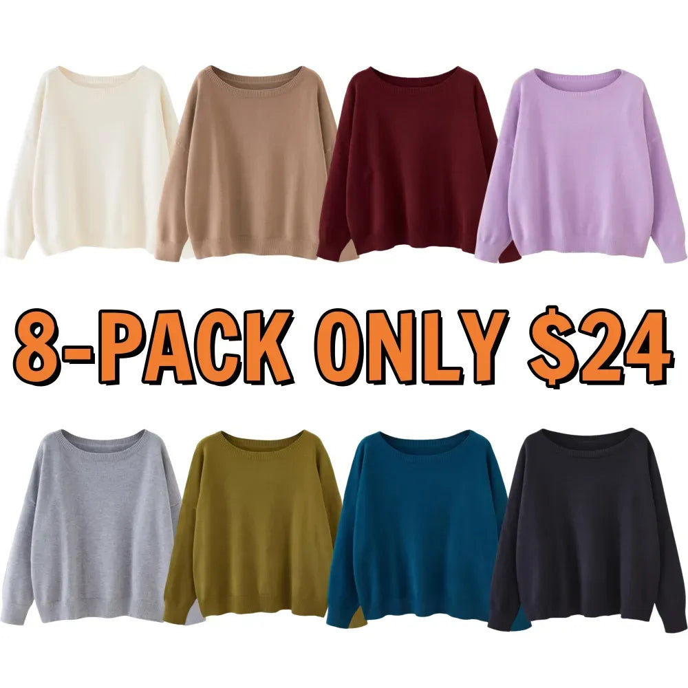 Women's Plain Scoop Neck Sweater