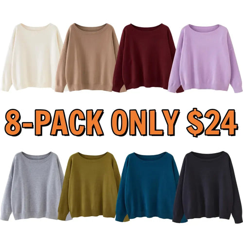 Women's Plain Scoop Neck Sweater