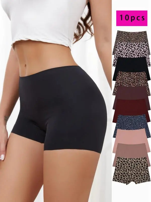 "10-Pack Women's SeamlessLeopard Print Bikini Underwear"