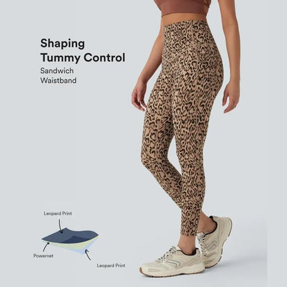 Leopard Print SoCinched High Waisted Tummy Control Yoga Leggings