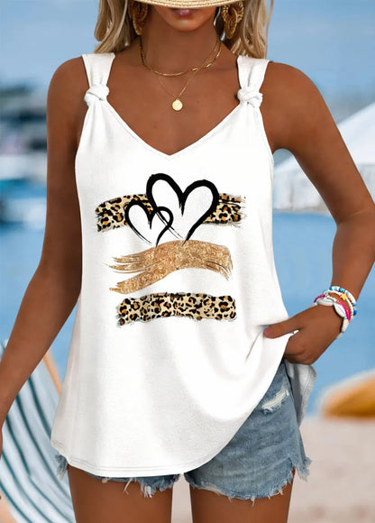 Dusty Blue Tummy Coverage Striped Strappy Tank Top