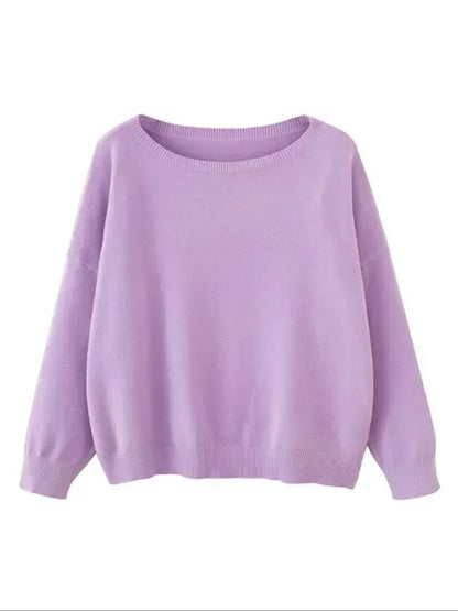 Women's Plain Scoop Neck Sweater