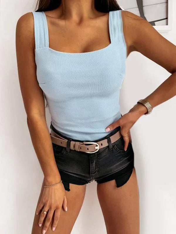 Sexy Skinny Solid Sleeveless KnitTank