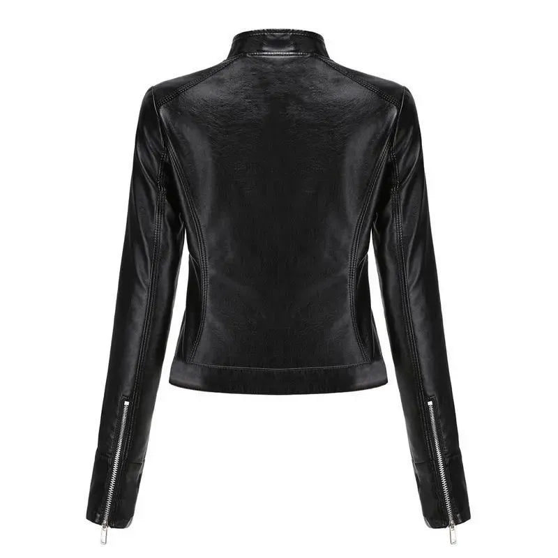 New Women's Short LeatherJackets, Small Outerwear for Springand Autumn