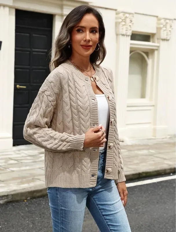 Casual Cable Knit Cardigan Sweaters for Women