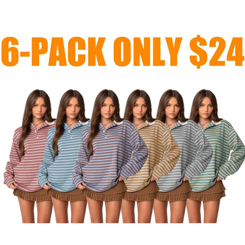 Stripey Oversized Collared Shirt