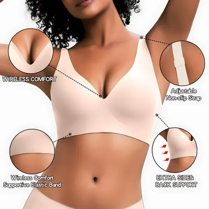 Vivid Bloom V-Neck Wireless Bra -Comfort & Lift for Women (VB)