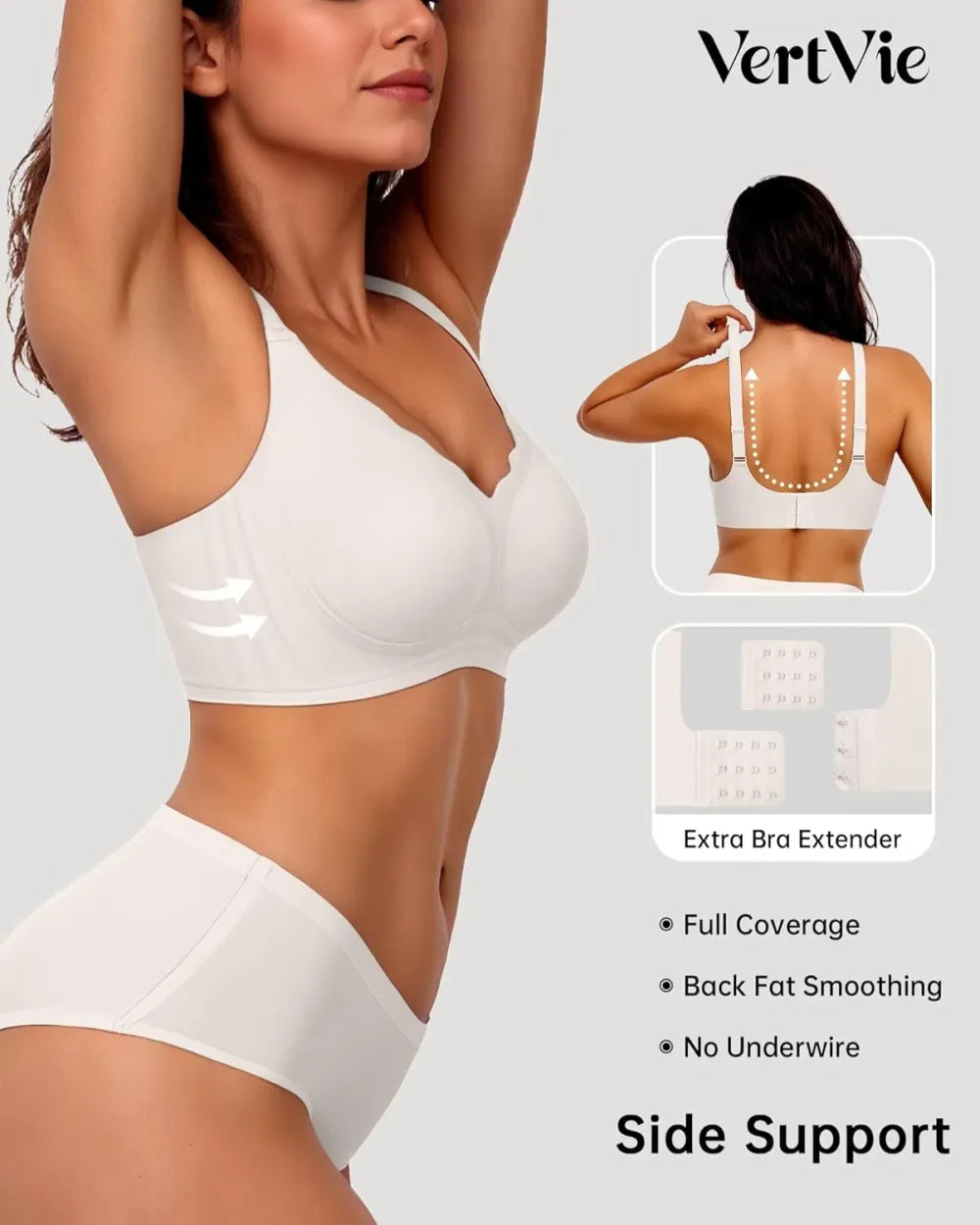 Womens Seamless Bras No Underwire Supportive Wireless Push Up Full Coverage Bralette Comfort Scalloped T-Shirt Bra