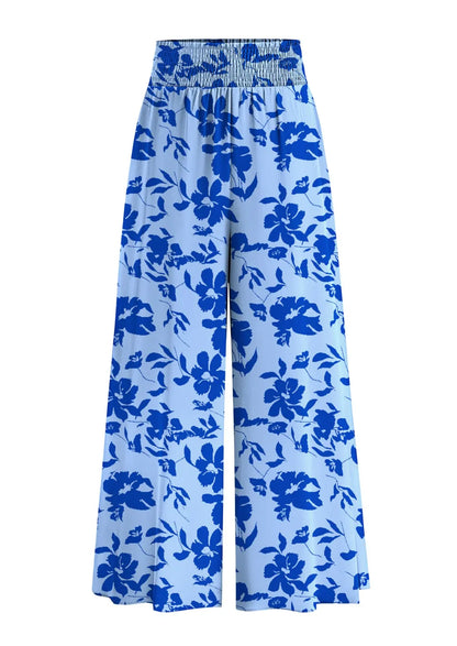 Casual Elastic High WaistedPockets Boho Beach Wide LegPalazzo Pants