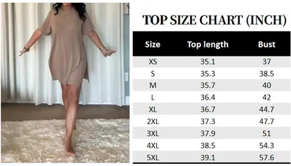 Women Plus Crewneck Short Sleeve Tops and Skinny Biker Shorts Sets