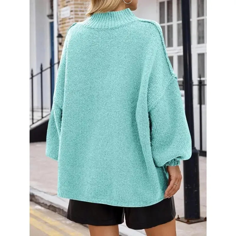 Women's loose-fitting ribbed knit dress