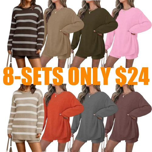 Women's Two Piece Sweater Lounge Sets