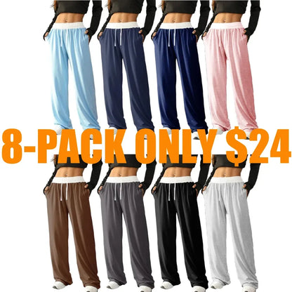 Women's Colorblock Drawstring Waist Sports Jogger Pants