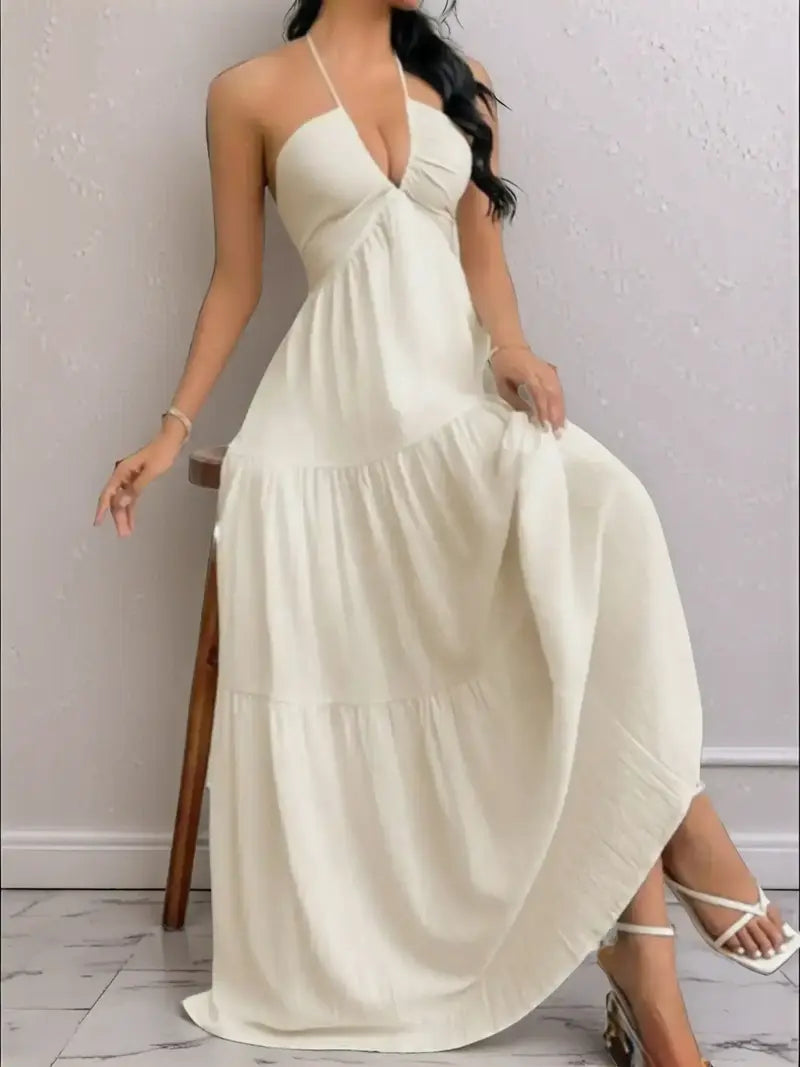 Women's Plain Dress, Summer Clothes Women, Casual Basic Loose Fit Sleeveless Dress for Beach Holiday Vacation, Ladies Summer Clothes, Women's Clothing, Womenswear, Dresses for Party, Minimalist A Line Dress