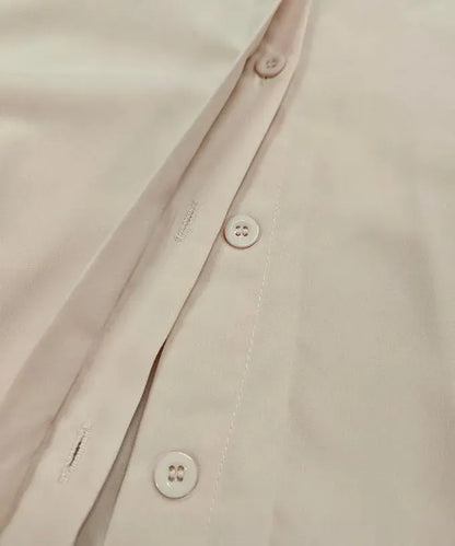 Womens Cotton Button Down Shirt Casual 3/4 Sleeve Loose Fit