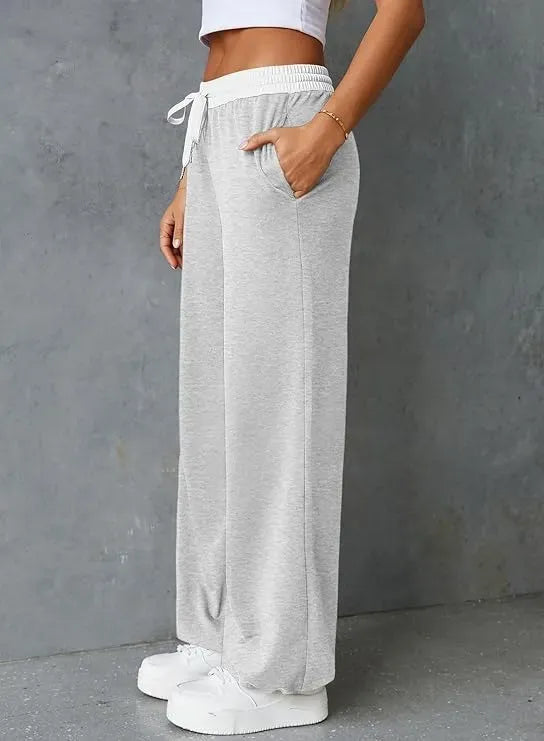 Women's Colorblock Drawstring Waist Sports Jogger Pants