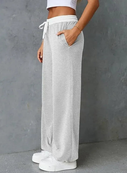 Women's Colorblock Drawstring Waist Sports Jogger Pants