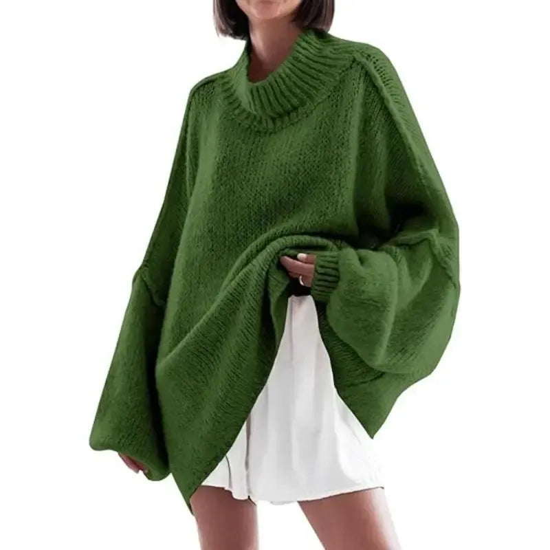 Women's loose-fitting ribbed knit dress