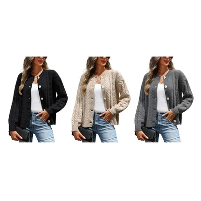 Casual Cable Knit Cardigan Sweaters for Women