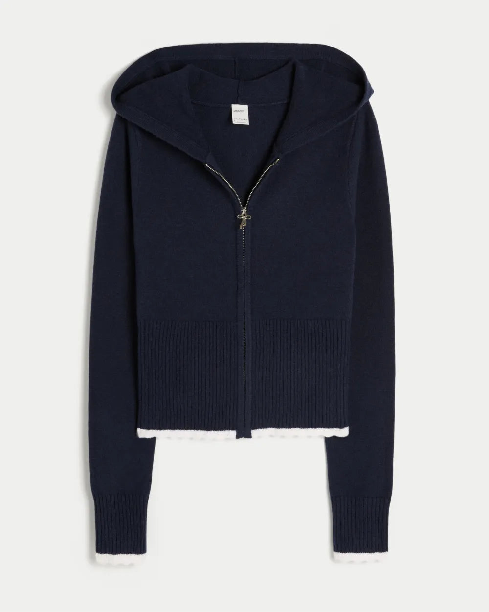 Cable-Knit Zip-Up Hoodie Sweater