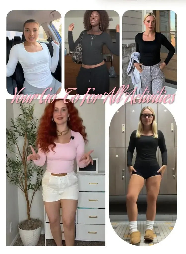 Womens Long Sleeve Tops Basic Layer Slim Fit