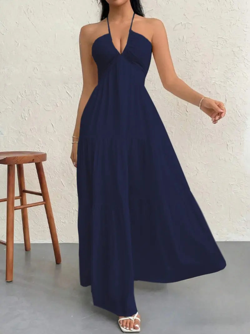 Women's Plain Dress, Summer Clothes Women, Casual Basic Loose Fit Sleeveless Dress for Beach Holiday Vacation, Ladies Summer Clothes, Women's Clothing, Womenswear, Dresses for Party, Minimalist A Line Dress