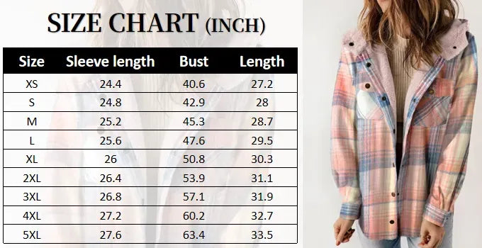Women's Plaid / Houndstooth Print Button Front Hooded Coat