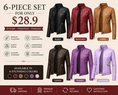New Women's Short LeatherJackets, Small Outerwear for Springand Autumn