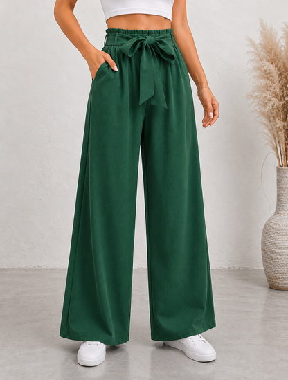 WOMEN'S HIGH-WAISTEDWIDE-LEG PANTS