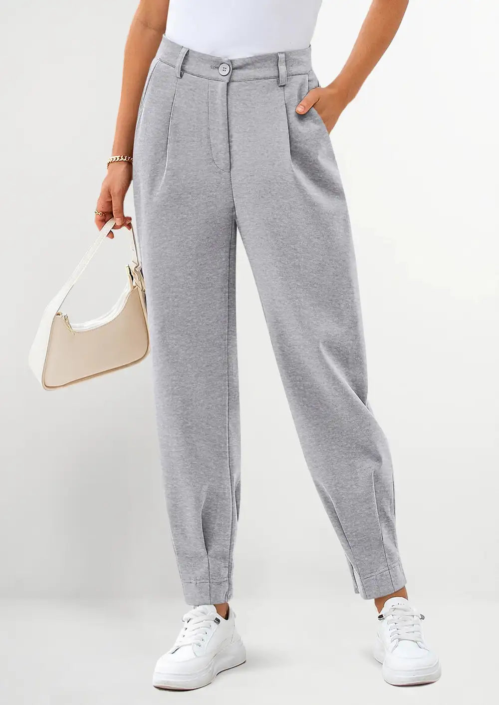 Womens DressPants Business Casual Trendy HighWaisted Ankle Length DressyTrousers Slacks Work Clothes