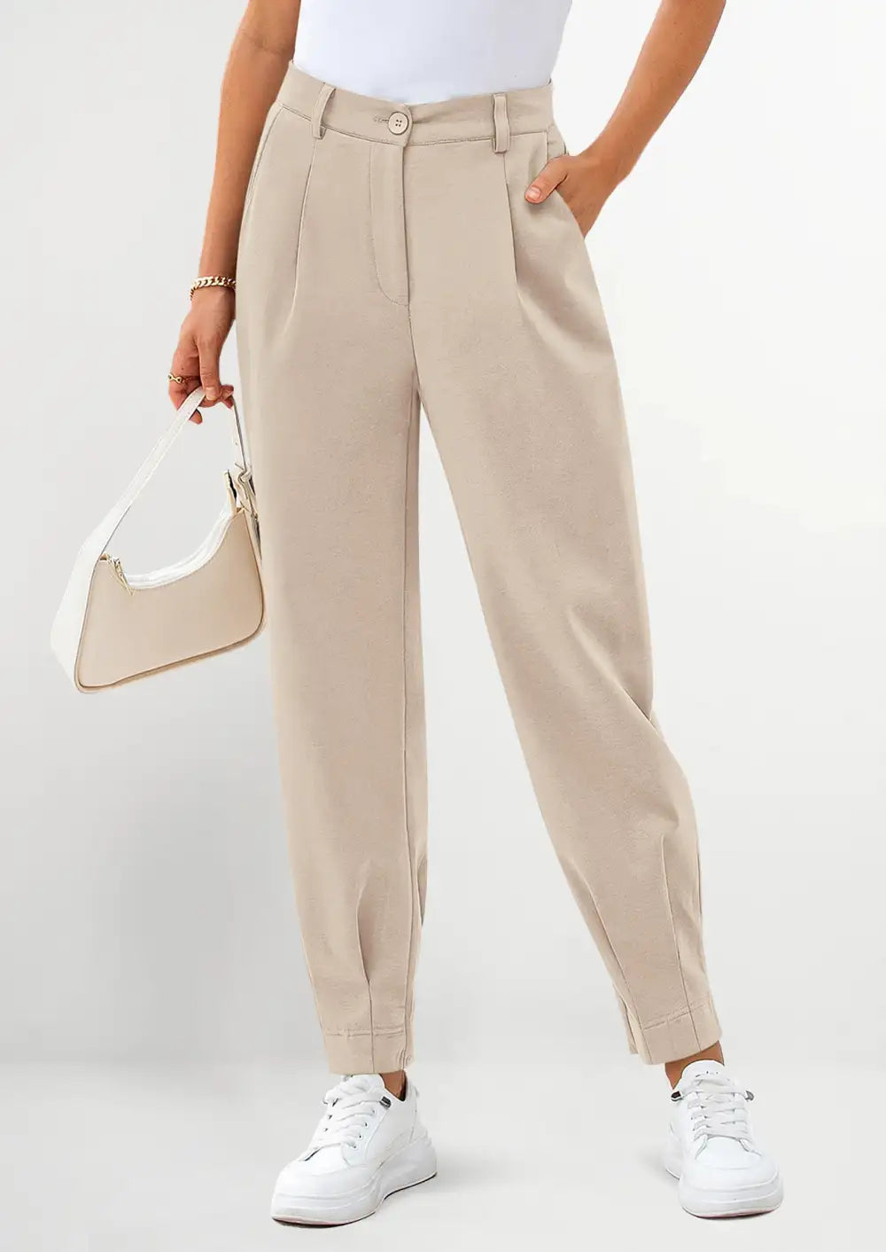 Womens DressPants Business Casual Trendy HighWaisted Ankle Length DressyTrousers Slacks Work Clothes