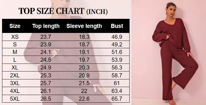 Two-piece Set Women's Solid Color Drop Shoulder Sweater & Pants